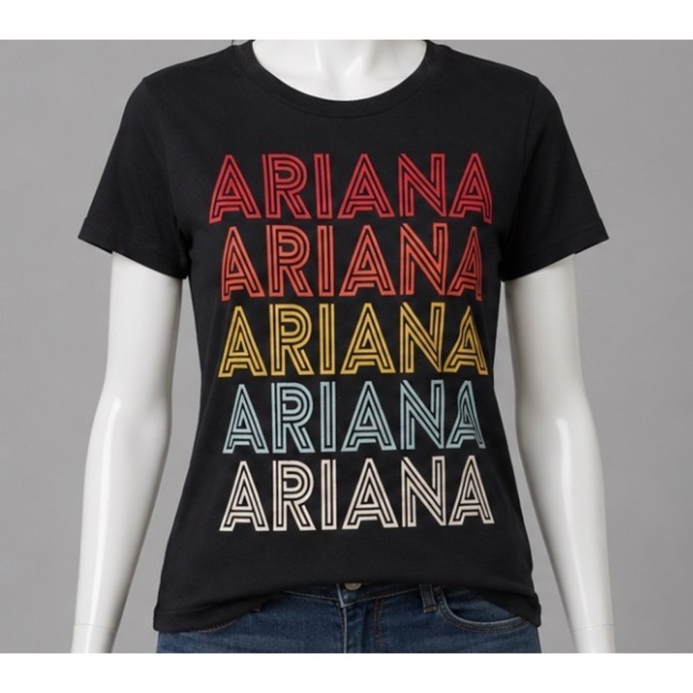 Ariana Grande Port & Company Fan Favorite Graphic Tee Black Womens Medium M